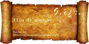 Ilia Ágoston névjegykártya